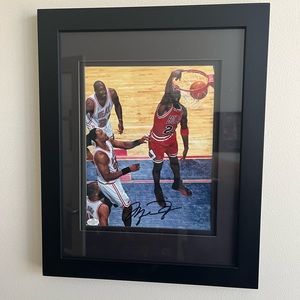 Signed and framed Michael Jordan picture with Certificate of Authenticity
